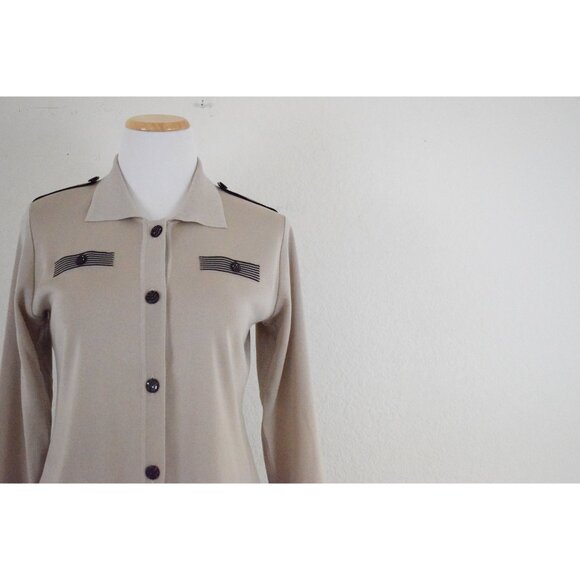 Vintage‎ Tan and Black Acrylic Knit Top size XS - Picture 10 of 10